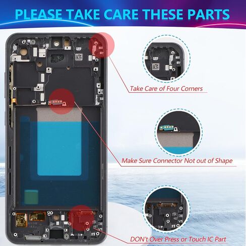 YWLRONG لهاتف Samsung Galaxy S24 FE بديل لشاشة Samsung S24 FE S721B/S721U/S721W/S7210/721N شاشة LCD تعمل باللمس مع أدوات (Incell، مع إطار) in Kuwait