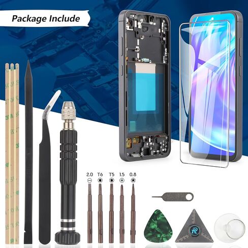 YWLRONG لهاتف Samsung Galaxy S24 FE بديل لشاشة Samsung S24 FE S721B/S721U/S721W/S7210/721N شاشة LCD تعمل باللمس مع أدوات (Incell، مع إطار) in Kuwait