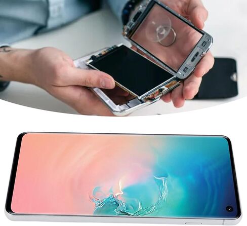 شاشة OLED تعمل باللمس محول رقمي لاستبدال مجموعة شاشة اللمس للهاتف الخلوي SM S10، مع وظيفة بصمة الإصبع وأدوات إصلاح، 6.1 بوصة (فضي) in Saudi Arabia
