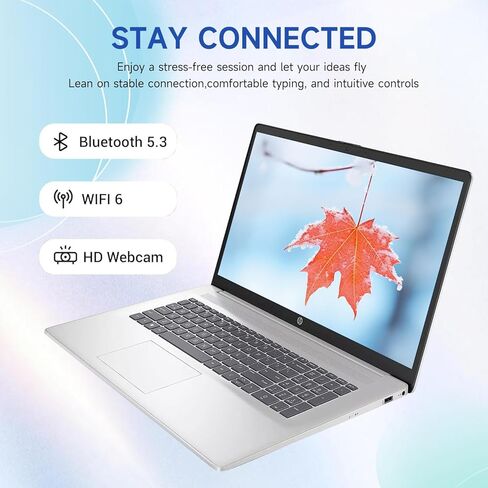 HP 17.3'' Computer-Window 11 Touchscreen Laptop for Business & Home, 8-Cores Intel i3-N305, 8GB RAM, 128GB eMMC, 720 HD Webcam, Full Keyboard, Wi-Fi 6, 1 Year Office 365 in Saudi Arabia