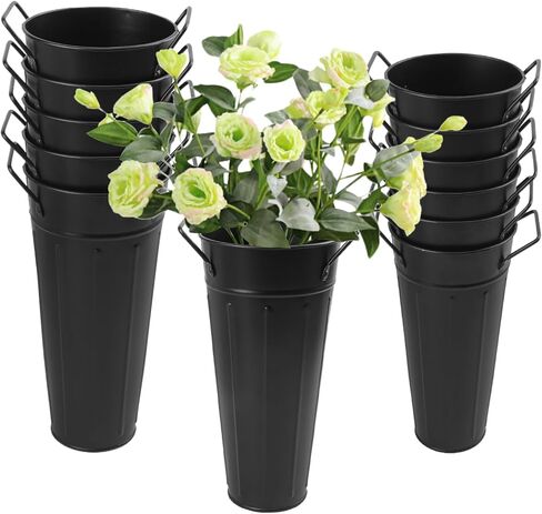 4 Pack Metal Flower Vase, Galvanized Metal Milk Can, French Rustic Milk Jug Planter, Farmhouse Decorative Flower Vase, Farmhouse Metal Vases for Home, Fireplace, Cabinet, Bathroom Decor in Saudi Arabia