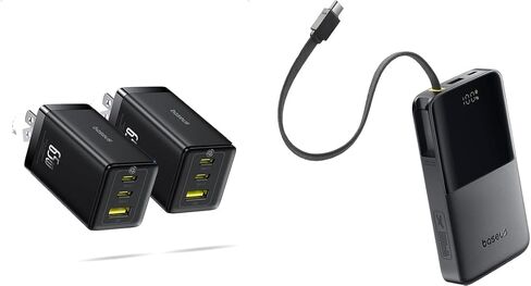 Baseus 2 Pack 65W USB C Charger Block & 22.5W Power Bank مدمج USB C Cable in Kuwait