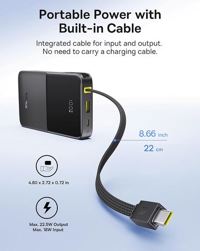Baseus 2 Pack 65W USB C Charger Block & 22.5W Power Bank مدمج USB C Cable in Kuwait
