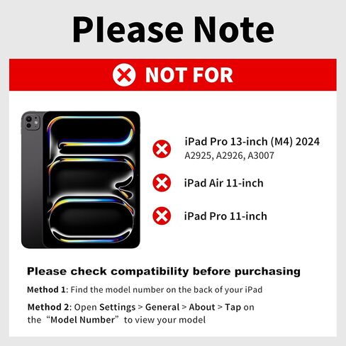 حافظة لوحة مفاتيح لجهاز iPad Air 13 بوصة (M3 2025 / M2 2024)، حافظة لوحة مفاتيح مغناطيسية قابلة للفصل لجهاز iPad Pro 12.9 بوصة (الجيل السادس، الخامس، الرابع، الثالث) مع مفاتيح بإضاءة خلفية، لوحة تتبع، وضع عمودي/أفقي (أبيض) in Kuwait