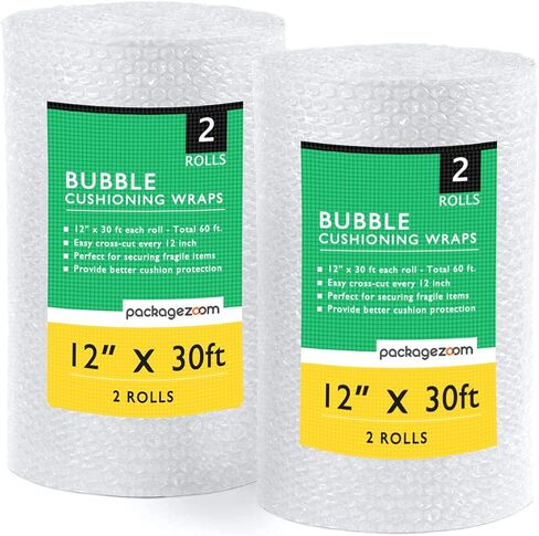 12 inch x 30 ft Bubble Cushioning Wrap, Perforated Every 12" Protective Packing Moving & Shipping Supplies for Boxes & Fragile Items in Kuwait