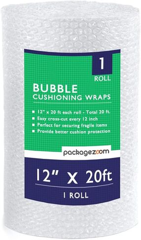 12 inch x 30 ft Bubble Cushioning Wrap, Perforated Every 12" Protective Packing Moving & Shipping Supplies for Boxes & Fragile Items in Kuwait