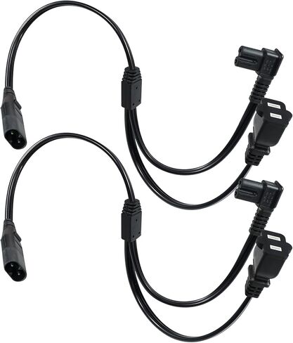 KUNCAN TV Power Splitter Cable - 1-Pack 1FT IEC C8 to C7 and NEMA 1-15R Splitter Extension Cord for Fire Stick, Roku, Chromecast, Apple TV, Google, LED Strip Lights, Samsung LG TCL Hisense HDTV in Kuwait