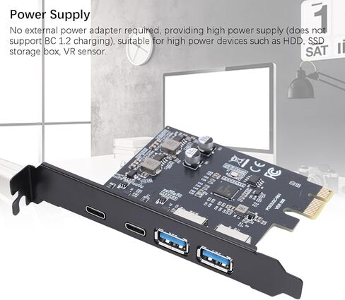 VBESTLIFE USB 3.2 Expansion Card with 2 USB Ports and 2 Type C Ports, PCI E 1X to USB 3.2 GEN1 5Gbps for High Speed Data Transfer in Saudi Arabia