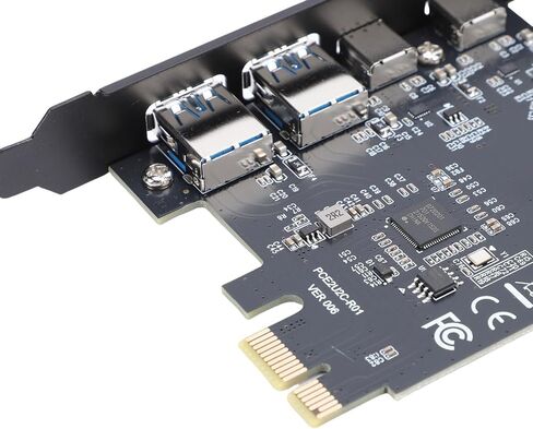 VBESTLIFE USB 3.2 Expansion Card with 2 USB Ports and 2 Type C Ports, PCI E 1X to USB 3.2 GEN1 5Gbps for High Speed Data Transfer in Saudi Arabia