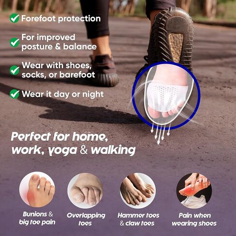 فاصل أصابع القدم من السيليكون، فاصل لأصابع القدم المتداخلة، وتخفيف آلام القدم، والأورام، ومقدمة المطرقة، والتهاب اللفافة الأخمصية، مريح ومسامي للنساء والرجال in Kuwait