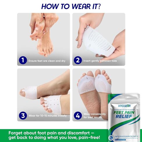 فاصل أصابع القدم من السيليكون، فاصل لأصابع القدم المتداخلة، وتخفيف آلام القدم، والأورام، ومقدمة المطرقة، والتهاب اللفافة الأخمصية، مريح ومسامي للنساء والرجال in Kuwait
