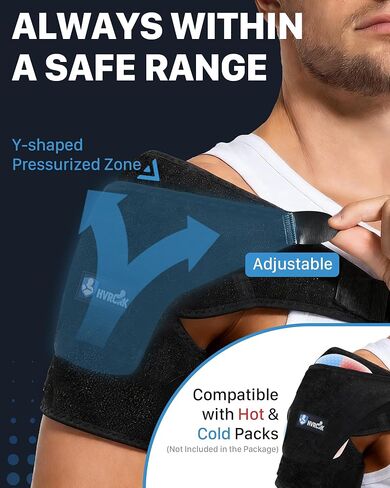 Shoulder Brace for Men & Women - Adjustable Shoulder Compression Sleeve with Y-shaped Compression Strap - Medium Shoulder Support & Pain Relief - Universal for Left & Right Shoulders, M in Saudi Arabia