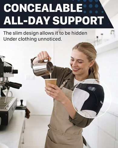 Shoulder Brace for Men & Women - Adjustable Shoulder Compression Sleeve with Y-shaped Compression Strap - Medium Shoulder Support & Pain Relief - Universal for Left & Right Shoulders, M in Saudi Arabia