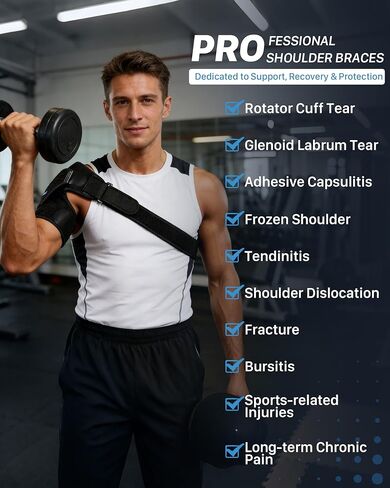 Shoulder Brace for Men & Women - Adjustable Shoulder Compression Sleeve with Y-shaped Compression Strap - Medium Shoulder Support & Pain Relief - Universal for Left & Right Shoulders, M in Saudi Arabia