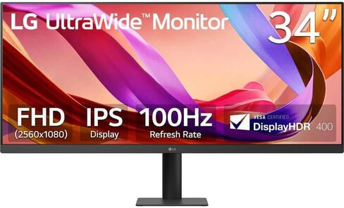 LG 34U511ABKIT1 34 inch UltraWide IPS WFHD Computer Monitor 2560x1080 100Hz 5ms 178 Degree Viewing Angle 400 Nits Brig in Saudi Arabia