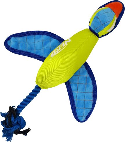 NERF Dog 16.5in Nylon Ultraplush Crinker Wing Tarching Duck Dog Toy - Green/Light Blue in Kuwait