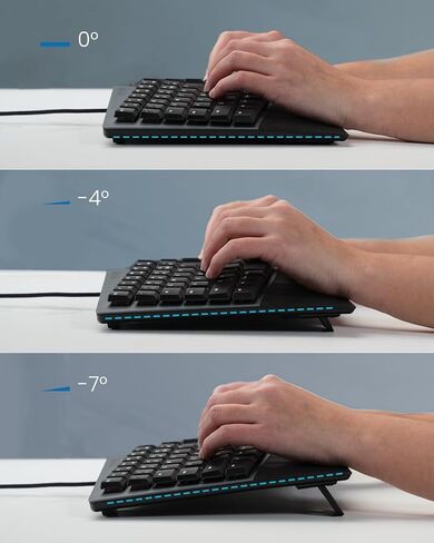 Perixx PERIBOARD-535BR [Firmware Updated] Wired Ergonomic Mechanical Keyboard - Full-Size - Low-Profile Brown Tactile Switches - NKRO Anti-Ghosting - Compatible with Windows and macOS in Saudi Arabia