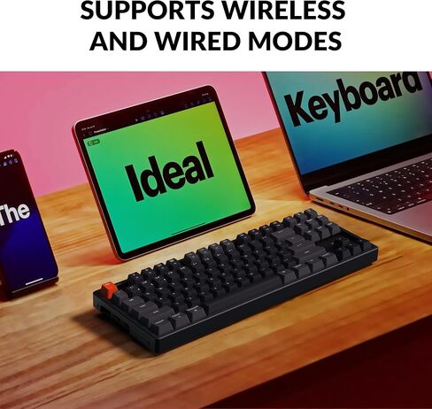 Keychron K8 Wireless Mechanical Keyboard, Tenkeyless Layout 87 Keys Bluetooth/Wired RGB Backlit with Gateron Optical Blue Switch Compatible with Mac Windows in Saudi Arabia