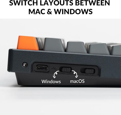 Keychron K8 Wireless Mechanical Keyboard, Tenkeyless Layout 87 Keys Bluetooth/Wired RGB Backlit with Gateron Optical Blue Switch Compatible with Mac Windows in Saudi Arabia