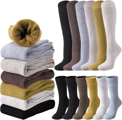 Women Warm Long Winter Sock Midcalf Stocking Kneehigh Thermal Boot Crew Socks Casual Cute Winter Clothing Gifts in Saudi Arabia