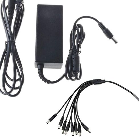 محول طاقة 12 فولت 5 أمبير + 8 كابل طاقة مقسم للكاميرا الأمنية CCTV DVR الليلية in Kuwait