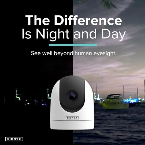 SiOnyx Nightwave Camera, Rugged Ultra-Low Light Color Night Vision Marine Boat Dome Camera | Easy-to-Use App Connectivity with RAM Mounts Camera Mount System and Signature Series Lens Cloth, Black in Kuwait