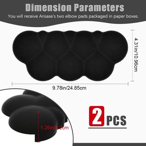Cloud Shaped Wrist Rest for Desk L-Shaped Elbow Pad for Desk,Arm Rest Memory Foam Pad,Non-Slip Base,Removable 2-Pack Ergonomic Desk Edge Cushion,Comfort Support for Office,Gaming,Home (Black) in Saudi Arabia