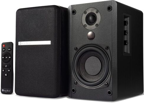 مكبرات صوت على رف الكتب تعمل بتقنية البلوتوث من SINGING WOOD BT25، ومدخلات RCA وتحكم جهير/ثلاثي للمسرح المنزلي والألعاب، 60 وات - خشب الشاطئ in Kuwait