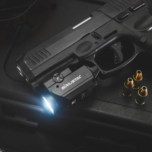 PL20 Compact 1200 Lumens Tactical Weapon Light with Green Beam and White LED Combo, Rechargeable USB Rail Mount Flashlight Compatible with GL/1913 Picatinny for Pistols Handguns Rifles in Kuwait