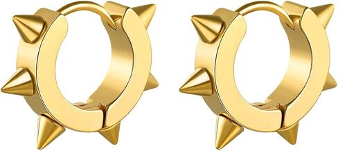 ChainsHouse Stud Earrings for Men Women,316L Stainless Steel/14K Gold/Black Plated Metal, Punk Hypoallergenic Surgical Huggie Hoop Earrings Mens Jewelry Piercing Hoop Earrings, Steel-Cuban Chain in Saudi Arabia