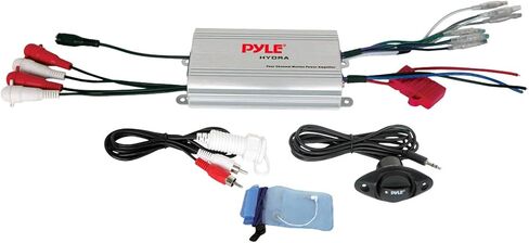 Pyle PLCD43MRB Marine Single DIN Bluetooth CD Stereo Receiver, Slide-Up Cover, Bluetooth Amplifier w/Kit, 4X 6.5 200 Watt Peak Full Range 2-Way Waterproof Speakers w/Wire, Long Range Radio Antenna in Saudi Arabia