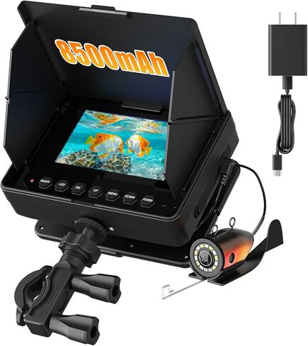 كاميرا صيد تحت الماء، كاميرا 4.3 بوصة HD 1200TVL لصيد الأسماك مع كابل بطول 98 قدمًا، بطارية 8500 مللي أمبير في الساعة، تكبير 3X، 6 مصابيح LED بيضاء و6 IR لصيد الأسماك على الجليد، البحر والنهر، كاميرا فيديو محمولة لحوض السمك (سهلة الاستخدام) in Kuwait
