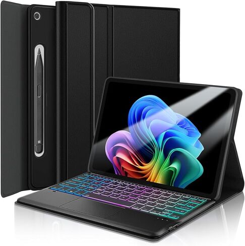 Touchpad Keyboard Case for Microsoft Surface Pro 12 Inch 2025, Wineecy 3-Zone Backlight Detachable Wireless Trackpad Keyboard with PU Premium Folio Case for Surface Pro 1st Edition 12" 2025 in Saudi Arabia