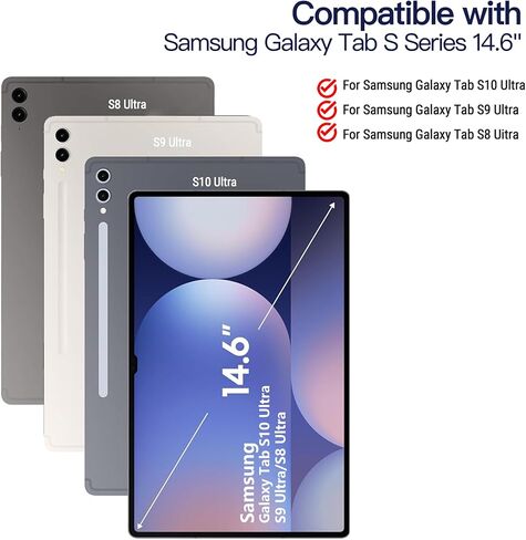 inkolelo for Samsung Galaxy Tab S10 Ultra 14.6'' Case with Keyboard, 3-Level 7 Colors Backlit, Magic-Style Cantilever Magnetic Stand, Dex Mode, Multi-Touch Trackpad for Tab S9 Ultra S8 Ultra 14.6" in Kuwait