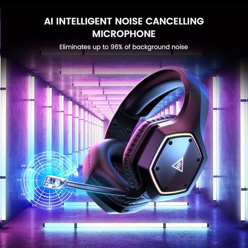 سماعات رأس EKSA E4 AirComfy مع خاصية إلغاء ضوضاء الميكروفون، سماعات رأس للكمبيوتر الشخصي، صوت محيطي واضح للغاية 263 جم خفيفة الوزن للغاية 3.5 مم سماعة كمبيوتر سلكية لأجهزة الكمبيوتر المحمول/PS4/PS5/Xbox/Switch in Kuwait