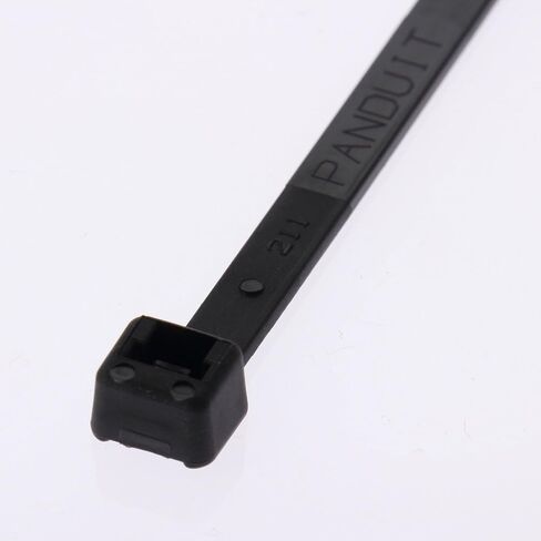 Panduit PLT2S-M100 Pan-Ty Cable Tie, Weather Resistant Polypropylene, Standard Cross Section, Curved Tip, 30lbs Min Tensile Strength, 1.88" Max Bundle Diameter, 0.052" Thickness, 0.19" Width, 7.4" Length, Black (Pack of 1,000) in Saudi Arabia