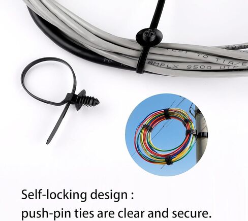 60 Pcs Push Mount Zip Ties in 6 Assorted Sizes,Black Nylon Car Mount Wire Tie Snap in Cable Zip Ties,Universal Push Mount Cable Ties Automotive Zips Tie Fastener Wire Harness Clips for Wire Tying in Saudi Arabia
