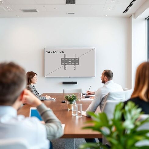 حامل تلفزيون على الحائط نحيف للغاية، تصميم منخفض لتلفزيونات LCD LED ولوحات مسطحة مقاس 14 بوصة إلى 45 بوصة، شاشة LED LCD يصل وزنها إلى 55 رطلًا، VESA 75 × 75 مم إلى 200 × 200 مم، أسود in Saudi Arabia