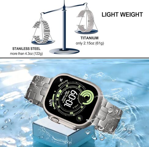 Dhwazz Titanium Band لـ Apple Watch Ultra 3 2 1 49 مم، أربطة طلاء DLC حزام إبزيم مخفي لسلسلة iWatch 11 10 46 مم / SE 3 2 1 44 مم / السلسلة 9 8 7 45 مم in Kuwait