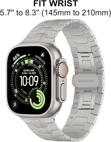 Dhwazz Titanium Band لـ Apple Watch Ultra 3 2 1 49 مم، أربطة طلاء DLC حزام إبزيم مخفي لسلسلة iWatch 11 10 46 مم / SE 3 2 1 44 مم / السلسلة 9 8 7 45 مم in Kuwait