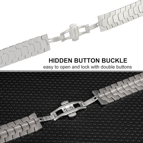 Dhwazz Titanium Band لـ Apple Watch Ultra 3 2 1 49 مم، أربطة طلاء DLC حزام إبزيم مخفي لسلسلة iWatch 11 10 46 مم / SE 3 2 1 44 مم / السلسلة 9 8 7 45 مم in Kuwait