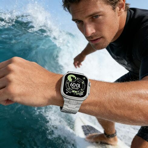 Dhwazz Titanium Band لـ Apple Watch Ultra 3 2 1 49 مم، أربطة طلاء DLC حزام إبزيم مخفي لسلسلة iWatch 11 10 46 مم / SE 3 2 1 44 مم / السلسلة 9 8 7 45 مم in Kuwait