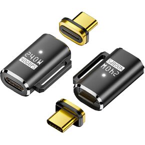 محول Sisyphy USB C المغناطيسي (I-Shape PD3.1 240W 2 حزم)، موصل USB4.0 من النوع C مع شحن PD ونقل البيانات بسرعة 40 جيجابت في الثانية، متوافق مع MacBook Pro/Air iPad Pro والمزيد من أجهزة USB C in Kuwait