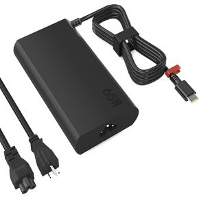 شاحن USB C بقدرة 65 وات، محول تيار متردد للشحن السريع متوافق مع Thinkpad/Yoga/Chromebook-T14 T15 X1 Carbon Gen 12 Yoga 7i/9i 500e C340 S340 دعم شاحن الكمبيوتر للاستخدام في المكتب والمنزل والسفر in Kuwait