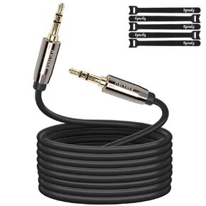 3.5mm Aux Audio Stereo Cable, Hi-Fi Sound Male to Male Aux Cable for Headphones, Car, Home Stereos, Speaker or Subwoofer, Gold Plated Connectors,75ft - 1 Pack in Kuwait