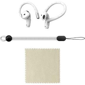 RunChao Anti-Slip Ear Hooks for Air Pods 4, 3, 2, 1, Pro 3, Pro 2, Pro, Soft Anti-Loss Sports EarHooks Earbuds (White) in Kuwait