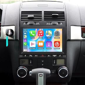 راديو ستيريو للسيارة مزدوج الدين متوافق مع طوارق 2003-2010 مع CarPlay Android Auto، مستقبل صوت راديو السيارة بشاشة تعمل باللمس 9 بوصة مع بلوتوث، كاميرا احتياطية والتحكم في عجلة القيادة، نظام تحديد المواقع العالمي، واي فاي in Saudi Arabia