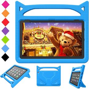 حافظة كمبيوتر لوحي Fire HD 10 للأطفال، حافظة Amazon Fire Tablet 10 (الجيل 13/11، إصدار 2023/2021)، أغطية خفيفة الوزن مضادة للصدمات مع حامل مقبض، أيضًا لهاتف Sony Nokia مقاس 10 بوصة، وردي in Kuwait