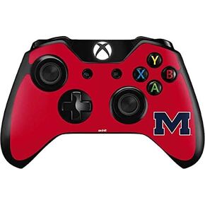 ملصق Skinit المخصص للألعاب متوافق مع وحدة تحكم Xbox One - تصميم أحمر بشعار College Ole Miss مرخص رسميًا in Kuwait