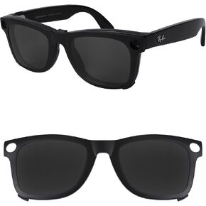 Polarized External Mount Clip-on for Ray-Ban Meta Wayfarer RW4008 & Gen 2 RW4012 Large 53-22 for Men Women UV Protection-Silver in Kuwait